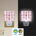 thumbnail image 5 of Watercolor Pink Hearts with Stripes LED Night Light Sensor Lamp Plug-in Adjustable Brightness 2 Pack, 5 of 7