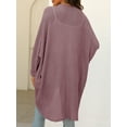 thumbnail image 4 of YOGAFOX Women's Fall Waffle Sweater Cardigan Batwing Long Sleeve Loose Open Front Knit Coat S-XXL, 4 of 5