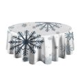 thumbnail image 5 of Blue Christmas Snowflake Pattern Round Tablecloth 60"x60",Wrinkle Wipeable Table Cloth for Kitchen Dining Room Picnic Patio Party, 5 of 6