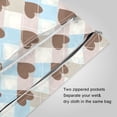 thumbnail image 3 of 2 Pack Wet Dry Bags,Neutral Brown Blue Heart Print Waterproof Reusable Dual Zipper Bags for Swimwear, Gym Clothes, Toiletries, Baby Diapers, 3 of 8