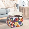 thumbnail image 3 of Yayeee Collapsible Cube Storage Bin with Lid Fabric Closet Decorative Basket with Handles, Large Colorful Flowers Pattern, 3 of 7