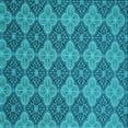 thumbnail image 1 of Ahgly Company Machine Washable Indoor Square Transitional Dark Cyan Green Area Rugs, 5' Square, 1 of 7