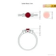 thumbnail image 4 of ANGARA Natural Cathedral Three Stone Ruby & Diamond Engagement Ring in 14K White Gold for Women (Size-5mm) | July Birthstone, Birthday, Anniversary, Jewelry Gift for Women | Natural Ruby Ring, 4 of 8