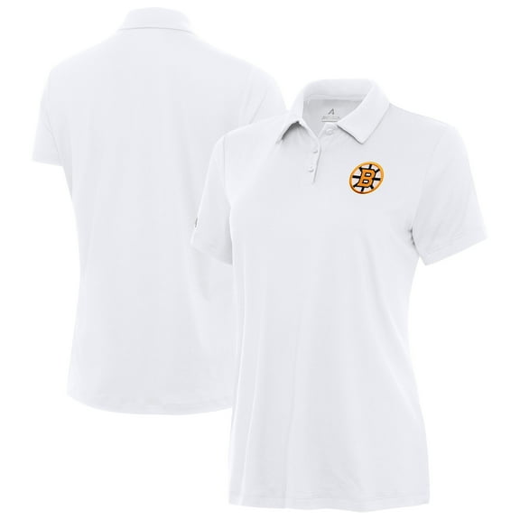 Women's Antigua White Boston Bruins Reprocess Polo
