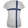 thumbnail image 2 of Distressed Finland Flag All Over Womens T Shirt Multi X-LG, 2 of 2