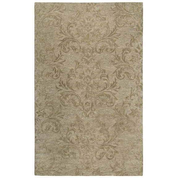 Alora Decor Emerson 9' x 12' Damask Brown/Gray/Rust/Blue Hand-Tufted Area Rug