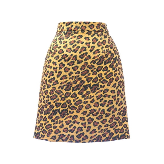 Von Vonni Women's Mini Skirt Small Orange Animal Print
