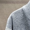 thumbnail image 3 of FRSASU Mens Zip Up Knitted Cardigan Thick Sweater Stand Collar Fleece Lined Warm Gray 14(XXXL), 3 of 5