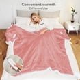thumbnail image 3 of SUNNY HEAT Heated Electric Wearable Throw Blanket with Hood Pockets, 56"x63", Soft Flannel & Sherpa, 3H Auto Shut Off, Machine Washable, Light pink, 3 of 5