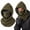 Green, variant on 3 in 1 Double Layer Fleece Hooded Integrated Winter Hat Balaclava Mask One Piece Flannel Warm Mask Hat Face Neck Gaiter Cover Adjustable Windproof Drawstring Fit for Skiing Cycling Men Women
