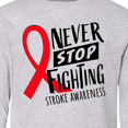 thumbnail image 4 of Inktastic Never Stop Fighting Stroke Awareness Red Ribbon Long Sleeve Youth T-Shirt, 4 of 5