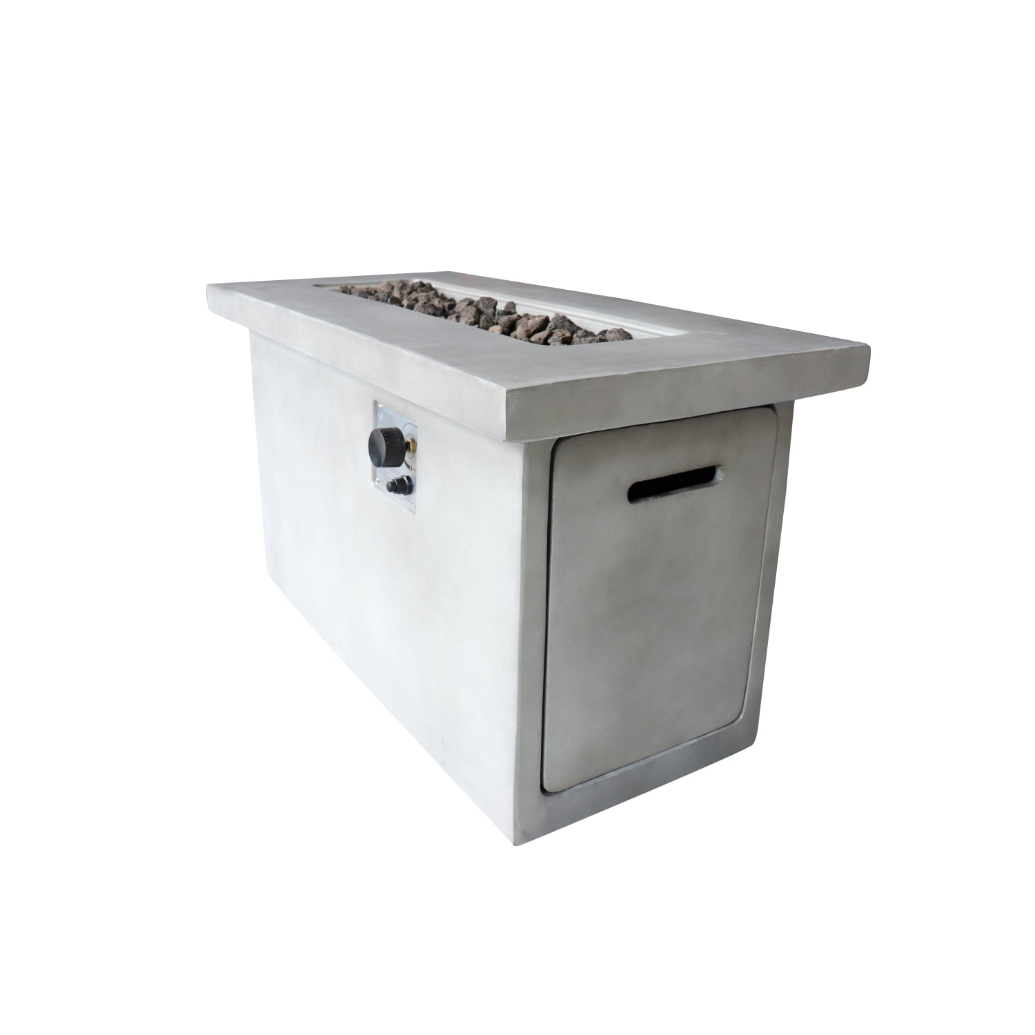 Miekor Furniture 24" H Concrete Propane/Natural Gas Outdoor Fire Pit Table 02094