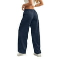 thumbnail image 4 of Cyglowse Baggy Wide Leg Sweatpants Women Lightweight Low Rise Sweatpants with Pockets Spring Comfy Yoga Pants Cotton Joggers Dark Blue L, 4 of 7