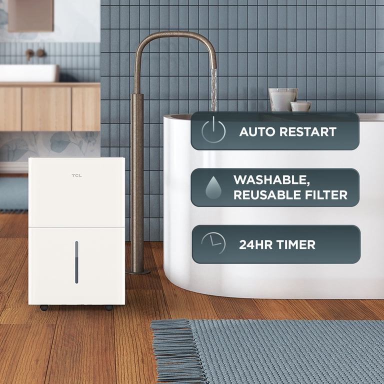 TCL D30シリーズ 32D300本体 TCL 32 Pt 3,000 sq ft Smart Dehumidifier - White, Energy Star Most