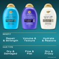 thumbnail image 3 of OGX Thick & Full + Biotin & Collagen Volumizing Shampoo, Nutrient-Infused Hair Shampoo with Vitamin B7 Biotin Gives Hair Volume & Body for 72+ Hours, Sulfate-Free Surfactants, 3 of 9