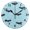 Black, variant on Bat Pattern Blue Wall Clock 10in Round Artistic Oil Painting Home Decor Desk Table Clock