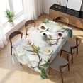 thumbnail image 3 of White Floral Table Cloth Waterproof Tablecloths, Botanical Magnolia Flower Leaves Butterfly Tablecloth Dining Table Cover for Kitchen Party Tabletop Outdoor, Rectangle Tablecloth 54x108 Inch, 3 of 9