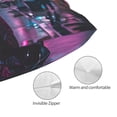 thumbnail image 3 of Pofeuu Neon Night Cityscape Print Polyester Microfiber Plush Pillowcases, Super Soft and Cozy Pillow Case Covers with Envelop Closure（Pillow core not included）-20"x30", 3 of 6