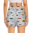 thumbnail image 2 of Lsque Hello Printed Women's Running Shorts with Liner Pockets,Elastic Quick Dry Workout Athletic Gym Yoga Shorts,Womens High Waist Shorts-Large, 2 of 9