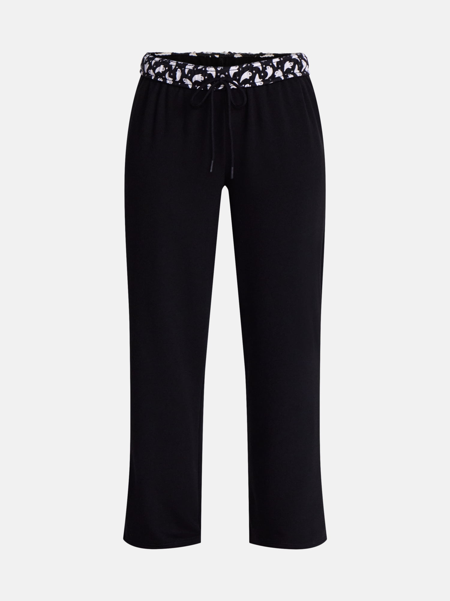 Women’s Halloween Printed Foldover Waistband French Terry Lounge Pants, 29" Inseam, Sizes XS–3X