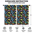 thumbnail image 2 of Dinosaur and Palms Black Pattern Insulated Teens Curtains Set Of 2, Bedroom Essentials, Toddler Room Decor 52x84in(132x213cm), 2 of 5