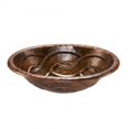 thumbnail image 1 of Premier Copper Products LO19RBDDB 19 in. Oval Braid Self Rimming Hammered Copper Sink, 1 of 3