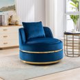 thumbnail image 2 of YesFashion 360 Degree Swivel Accent Chair Velvet Modern Upholstered Barrel Chair Round Swivel Accent Chair Corner Chairs Over-Sized Soft Chair for Living Room Bedroom Office Apartment, 2 of 9