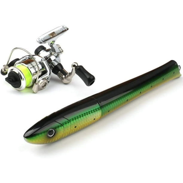 Pen Fishing Rod Reel Combo Set Mini Pocket Collapsible Fishing