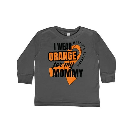 

Inktastic I Wear Orange For My Mommy Multiple Sclerosis Awareness Gift Toddler Boy or Toddler Girl Long Sleeve T-Shirt