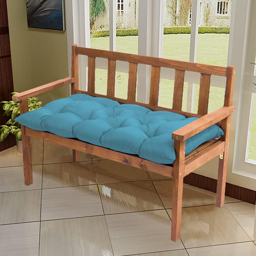 Nvzi Outdoor garden bench cushion, bench cushion, recliner seat cushion suitable for double sofa cushion 39.37 * 19.68 * 3.14 inches, Blue, 1 piece