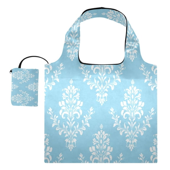 Large Capacity Print Tote Bag,Lightweight Portable Foldable Shopping Bag Light Blue Background