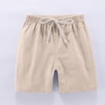 thumbnail image 6 of Zpanxa Bermuda Shorts for Girls 2 Pack Cotton Linen Blend Drawstring Elastic Waist Casual Shorts Beige 8 Years, 6 of 7