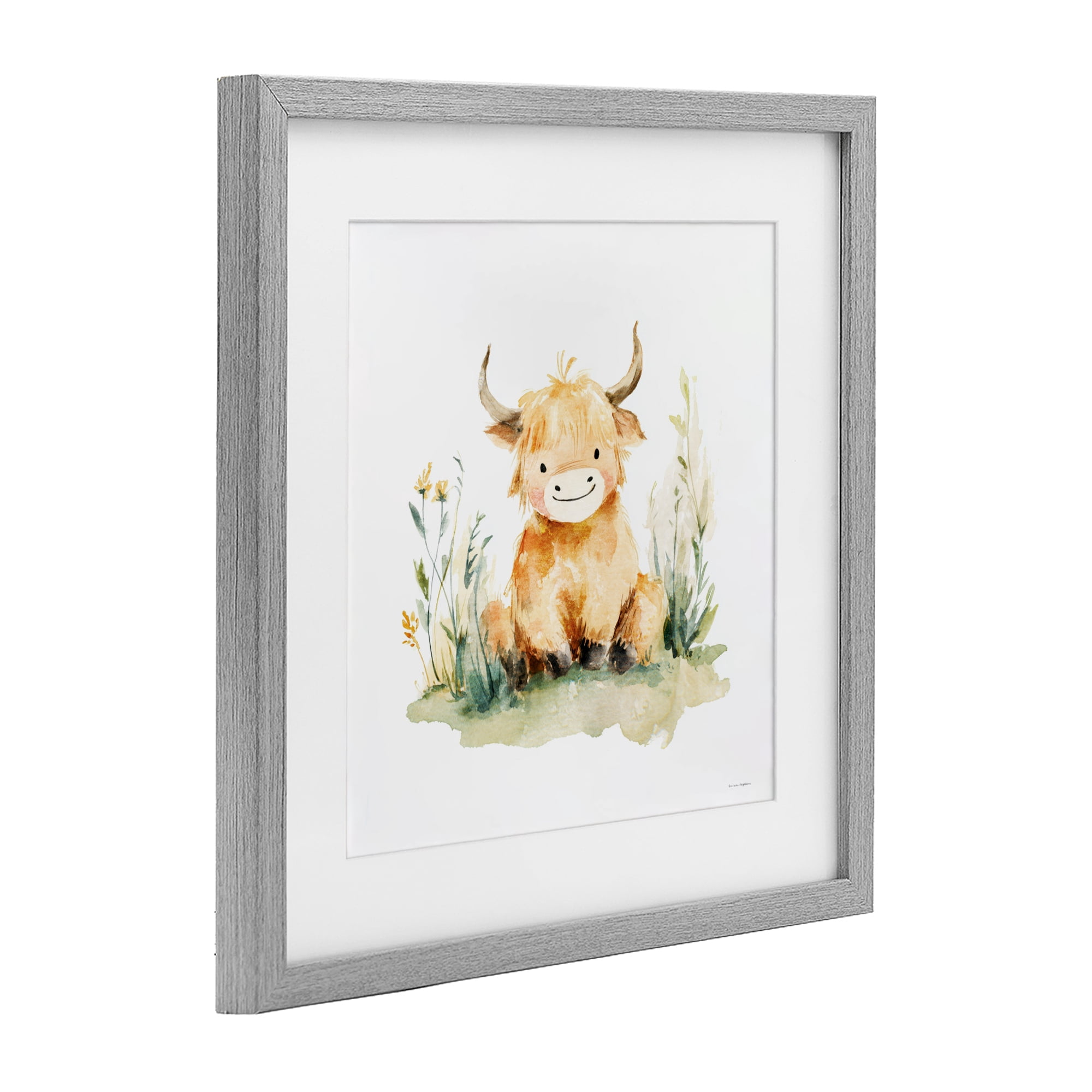 Stupell Industries Little Highland Calf Gray Framed Print Under Glass, design by Svetlana Aleynikova