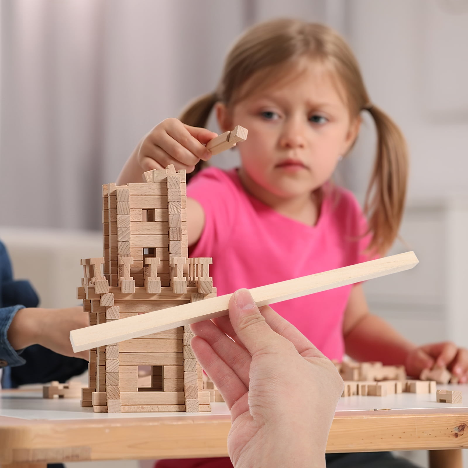 Worgeous 60 Pcs Handmade Wooden Stick Child 25.00X1.00X1.00CM Beige