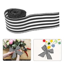 Topbathy Flexible Edge Black and White Fabric Ribbon for Packaging and Craft Decoration