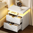 thumbnail image 6 of Nightstand with Charging Station and LED Lights, Smart Night Stand, Modern Bedside Table with Drawers, RGB Lights, Power Outlets, USB and Type-C Ports, End Side Table for Bedroom Office (1 Pack), 6 of 8