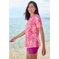 thumbnail image 3 of Swim 365 Women's Plus Size Chlorine-Resistant Crewneck Relaxed-Fit Swim Tee, 3 of 6