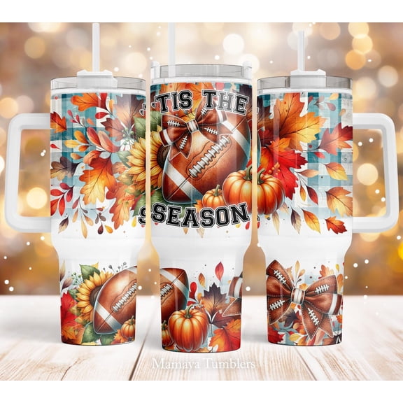 Star Mug Tis The Season 40Oz Tumbler Design Football Buffalo Plaid Fall Autumn Wrap Waterslide - 40Oz To-Go Coffee Mug