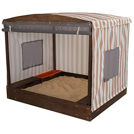 KidKraft 00 Cabana Sandbox, Oatmeal and White Stripes