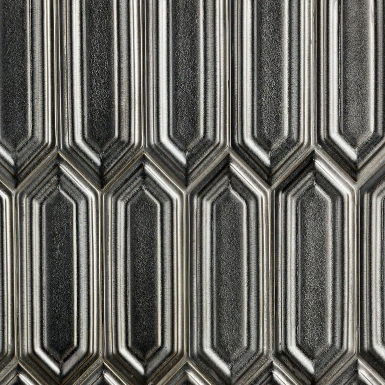 Divine Gunmetal Hexagon 9.5 in. x 15.5 in. Glazed Ceramic Mosaic Tile (1.02 sq. ft. / Sheet) Divine Gunmetal Hexagon 9.5 in. x 15.5 in. Glazed Ceramic Mosaic Tile (1.02 sq. ft. / Sheet)