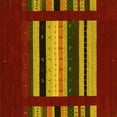 thumbnail image 1 of Ahgly Company Machine Washable Indoor Square Abstract Yellow Contemporary Area Rugs, 5' Square, 1 of 4