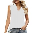 thumbnail image 2 of Idoravan Tank Tops for Women Fashion Women's Summer V-Neck Lace Patchwork Sleeveless Sexy Top Blouse, 2 of 5