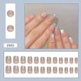 thumbnail image 1 of ABPWLY Fragmented Wearing Nail Panel Long Nail Gradient French Nail Patch Diamond False Nail 24 1ml Clearance Nails Press Ons Canada Days False Nails Fake Nails with Designs, 1 of 8