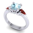 thumbnail image 2 of 2.50 Carat Stunning Round Cut Aquamarine & Garnet Gemstone Engagement Ring for Ladies Solid 14K White Gold Size 7 by Diamond-Capitals, 2 of 8