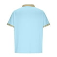 thumbnail image 3 of ZCFZJW Men's Classic Fit Short Sleeve Solid Soft Cotton Polo Shirt Loose Lightweight Casual Button up V Neck Henley Shirts Tops Light Blue S, 3 of 4