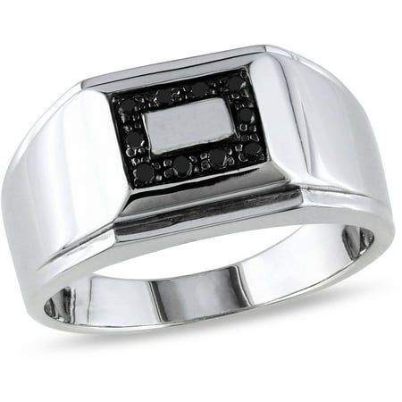 Men's Black Diamond Sterling Silver Fashion Ring