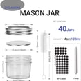 thumbnail image 2 of Frascos de vidrio transparentes CycleMore tipo Mason, 100 ml/4 oz, juego de 40, 2 of 7