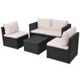 thumbnail image 2 of vidaXL Patio Furniture Set 5 Piece Patio Sectional Sofa with Table Poly Rattan, 2 of 11
