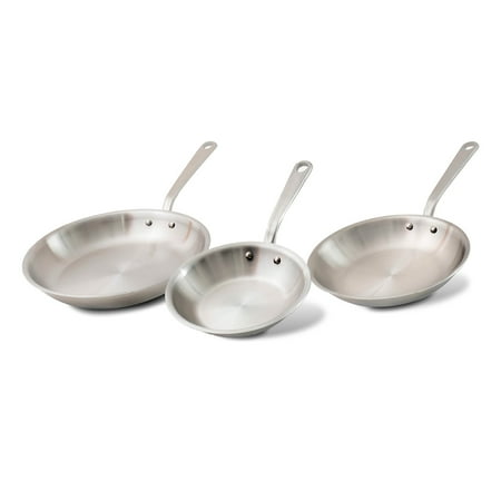 

Made In Cookware - 3-Piece (Includes 8 10 12 ) Stainless Frying Pan Set - 5 Ply Stainless Clad - Professional Cookware - Made In USA - Induction Compatible