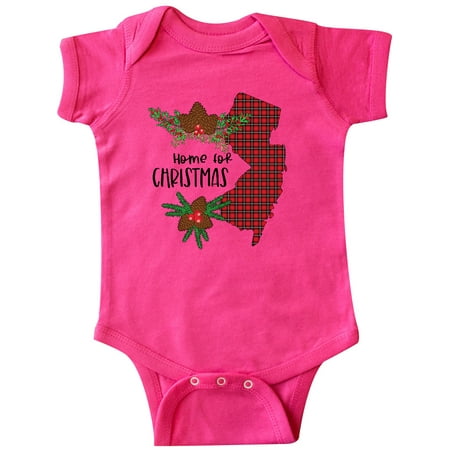 

Inktastic Home for Christmas New Jersey in Plaid with Holly Gift Baby Boy or Baby Girl Bodysuit